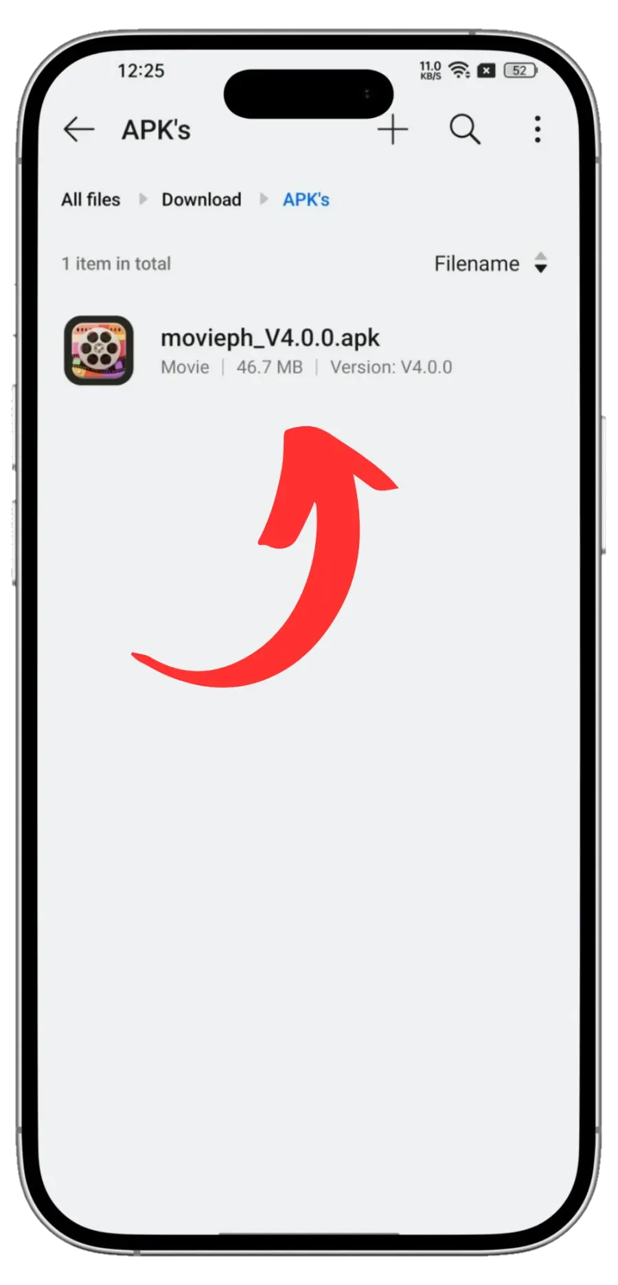 MoviePH APK Download For Android (Update 2026) 9 Locate The APK File